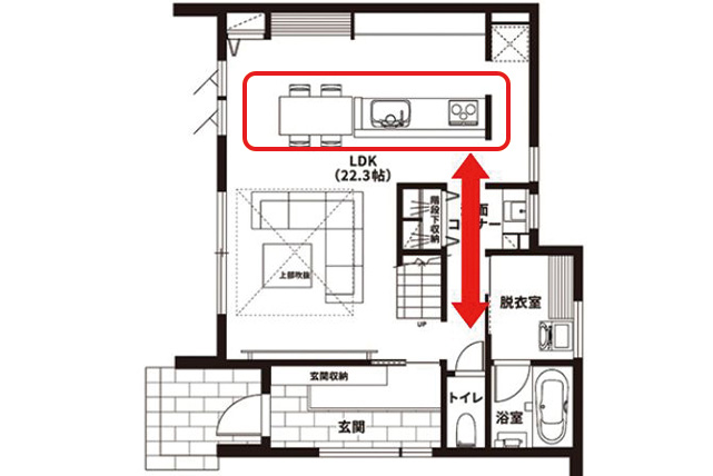 【朝も夜もバタつかない、考え抜かれた家事ラク動線】